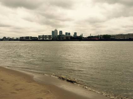 On a beach in Wapping
