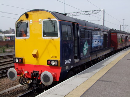 20305 prepares to lead part of the train to Great Yarmouth