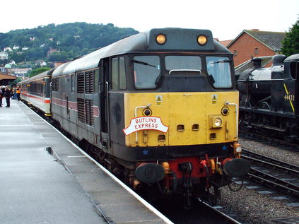 31452 awaits departure of the inaugural 'Butlins Express'