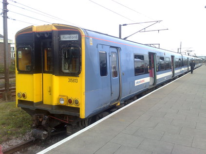 315813 working the Upminster shuttle at Romford