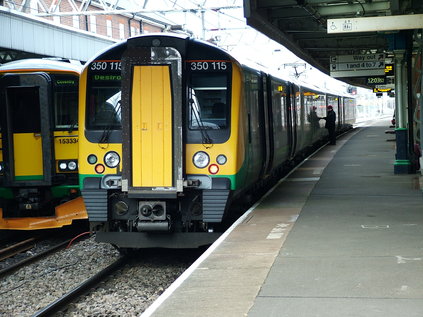 350115 at Nuneaton showing 'Desiro' as it's destination as the station was effectively a terminus today