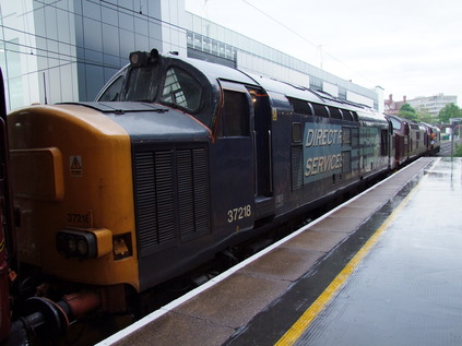 A surprise line-up of 37218, 37706 and 37685 at Preston