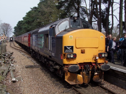 37423 arrives at Holt on the North Norfolk Railway
