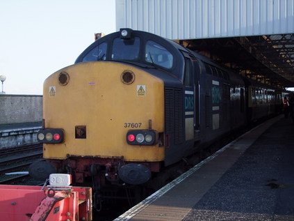 37607 on the blocks at Stranraer Harbour