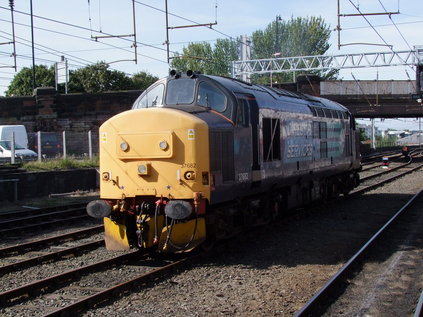 37682 waits to join the train at Carlisle