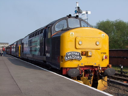 37688 and 37194 pause at Shrewsbury