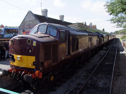 37706 and 37516 rest at Swanage after the 247 mile trip from Crewe