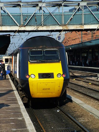 A slightly unkempt looking 43316 pauses at Doncaster