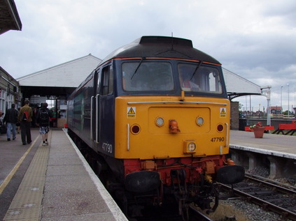 47790 prepares to run around the train at Great Yarmouth