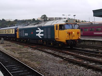 50031 passes through Bristol Temple Meads