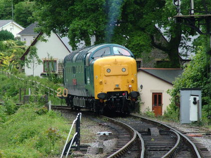 Later in the day, 55019 about to join its train at Buckfastleigh