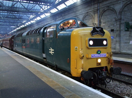 55022 on arrival at Edinburgh Waverley