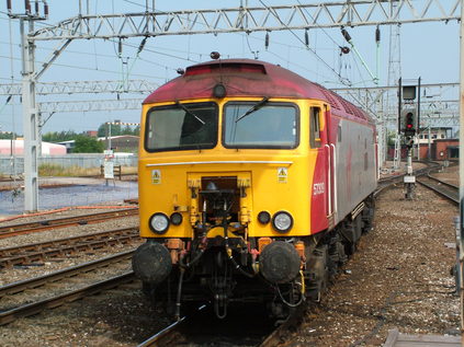 57309 prepares to haul a Pendolino to Holyhead