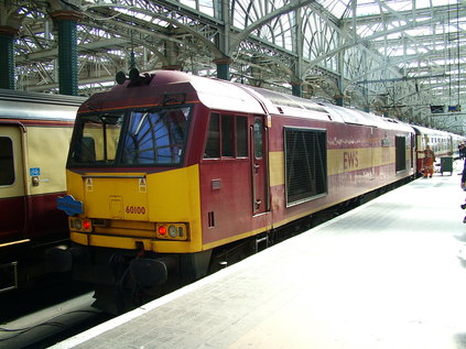 60100 on arrival at Glasgow Central