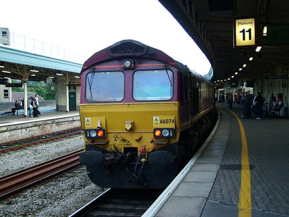 66074 reverses onto the tour stock at Bristol