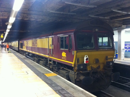 66085 in the gloom at Paddington prior to the tour