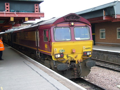 66093 under the makeshift roof at Derby