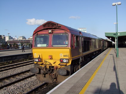 66153 pauses at Cardiff after working 2U24