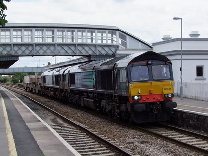 66434 prepares to lead the train northwards