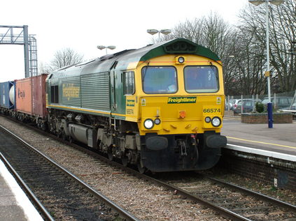 66574 on westbound Freightliner