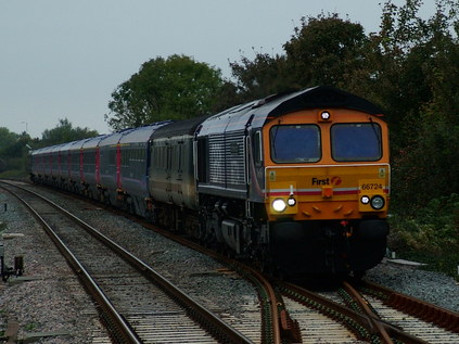 66724 passes a gloomy Highbridge