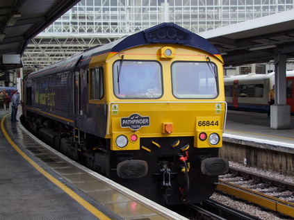 66844 waits to lead the tour out of Waterloo