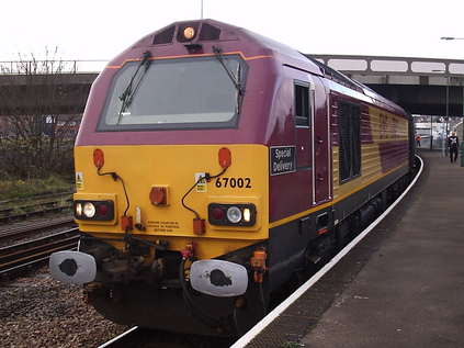 67002 at Weston-super-Mare with a charter for Minehead