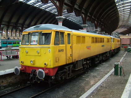 Network Rail's 86901 stabled at York with sister locomotive 86902