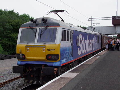 92107 'Bart the Engine' prepares to join the train at Birmingham International