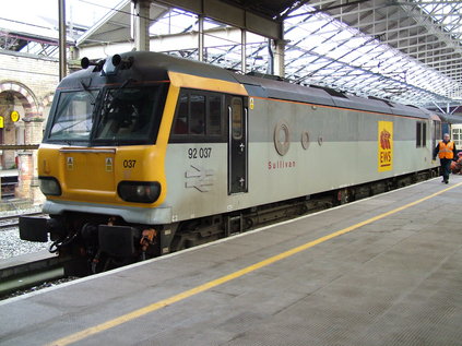 92037 'Sullivan' on arrival at Crewe