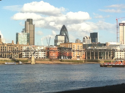 A sunny City viewed from the shoreline