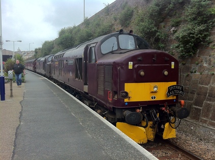37676 and 37516 await departure from Penzance