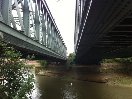Railway bridges near Three Mills