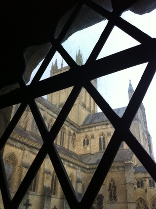 Through a window in the cloister...