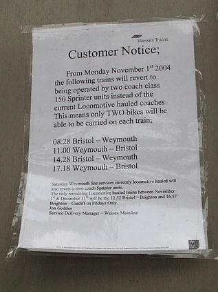 Weymouth Loco Haulage Notice